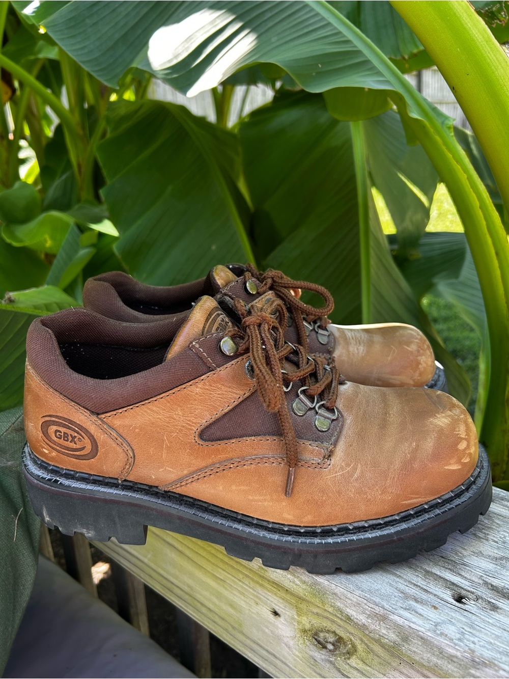 GBX Shoe Boots Punk Brown Leather Chunky Lace Up Men's Size US 9M